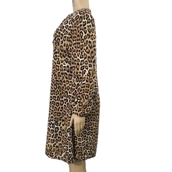 Chico's Women's Dress Size 00= 2 Brown Animal Print Lightweight Shift Short - Picture 3 of 8